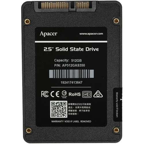 SSD накопитель Apacer AS350 PANTHER 512Gb 2.5" SATA, AP512GAS350-1