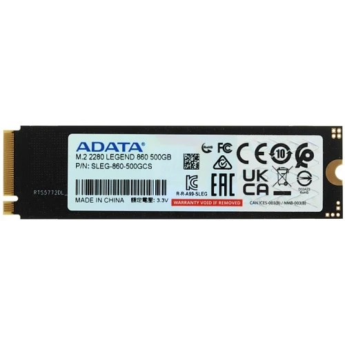 SSD накопитель ADATA LEGEND 860 500Gb M.2 NVMe, SLEG-860-500GCS