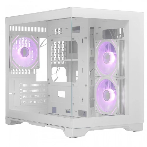 Корпус 1STPLAYER MEGAVIEW MV6-TP ARGB белый, Mini-Tower
