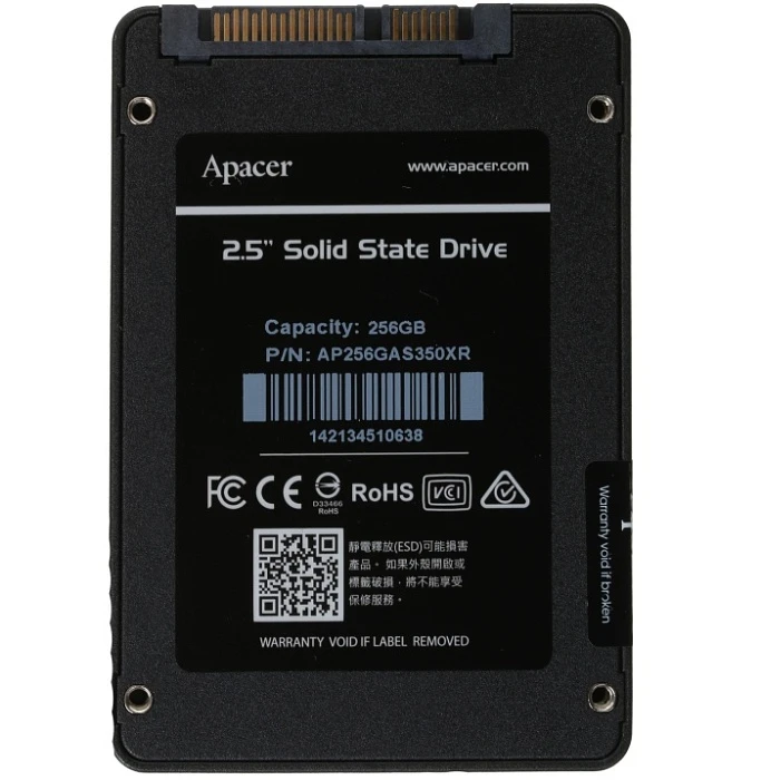 SSD накопитель Apacer AS350X 256Gb 2.5" SATA, AP256GAS350XR-1