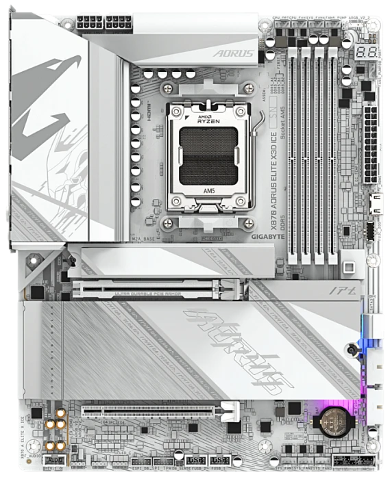 Мат. плата GIGABYTE X870 AORUS ELITE X3D ICE, AM5
