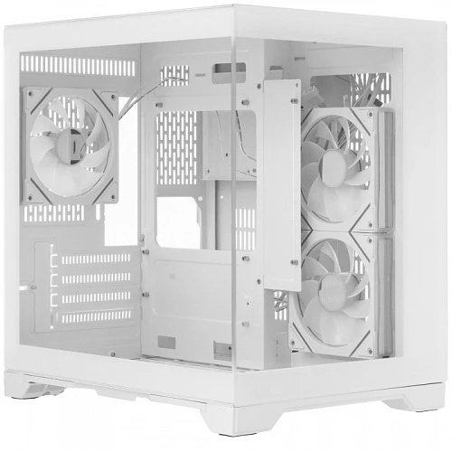 Корпус 1STPLAYER MEGAVIEW MV5-TP ARGB белый, Mini-Tower
