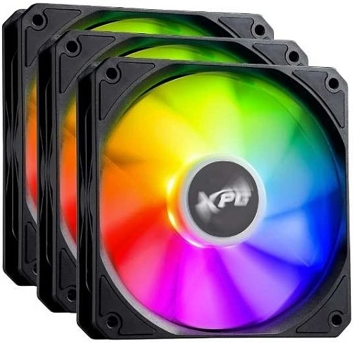 Комплект реверсных вентиляторов ADATA XPG VENTO R 120 ARGB PWM черный, VENTOR120ARGBPWM3C-BKCWW