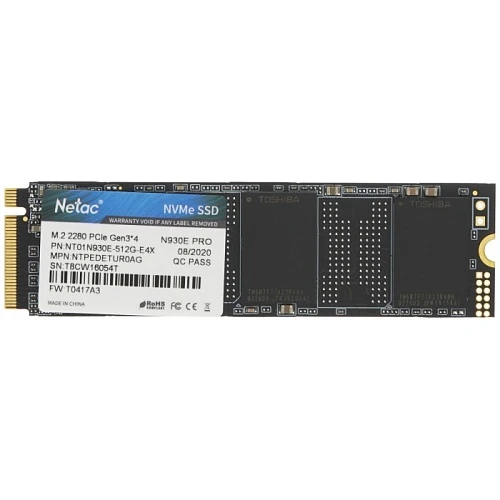 SSD накопитель Netac N930E Pro 512Gb M.2 NVMe, NT01N930E-512G-E4X