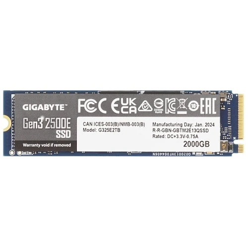 SSD накопитель GIGABYTE Gen3 2500E 2Tb M.2 NVMe, G325E2TB