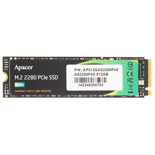 SSD накопитель Apacer AS2280P4X 512Gb M.2 NVMe, AP512GAS2280P4X-1