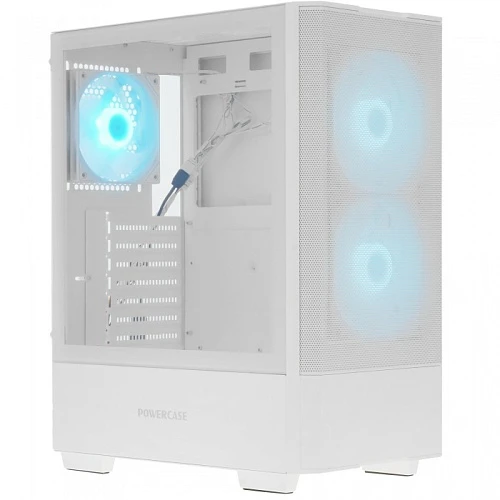 Корпус Powercase Mistral AY3W ARGB белый, Mid-Tower
