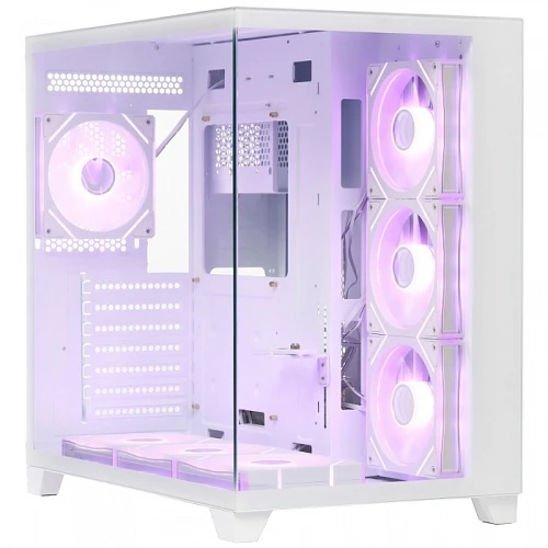 Корпус 1STPLAYER MEGAVIEW MV8-TP ARGB белый, Mid-Tower