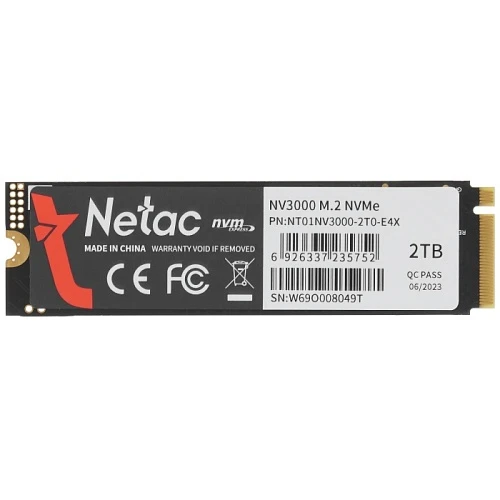 SSD накопитель Netac NV3000 2Tb M.2 NVMe, NT01NV3000-2T0-E4X