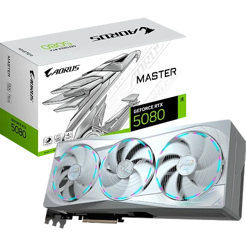Видеокарта GIGABYTE GeForce RTX 5080 AORUS MASTER ICE 16Gb
