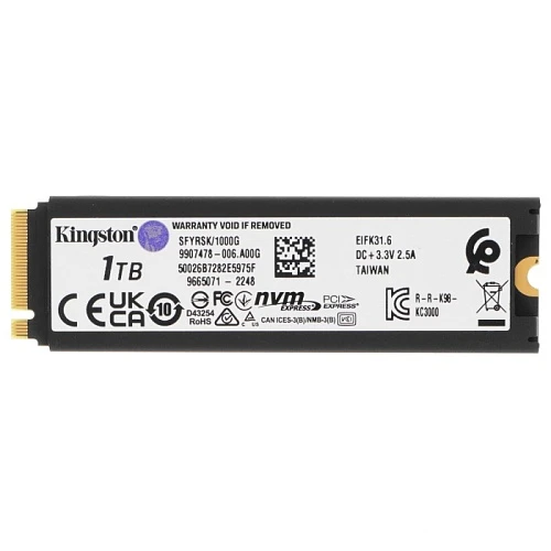 SSD накопитель Kingston FURY Renegade 1Tb M.2 NVMe, SFYRSK/1000G