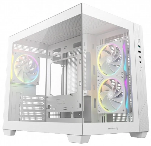 Корпус DEEPCOOL CG330 3F белый, Mini-Tower