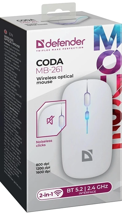 Мышь Defender Coda MB-261, белый