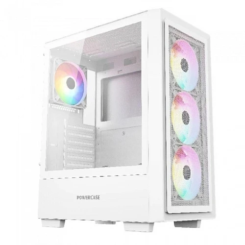 Корпус Powercase Mistral AY4W ARGB белый, Mid-Tower