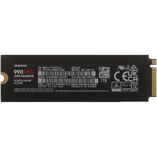 SSD накопитель Samsung 990 PRO 1Tb M.2 NVMe, MZ-V9P1T0CW