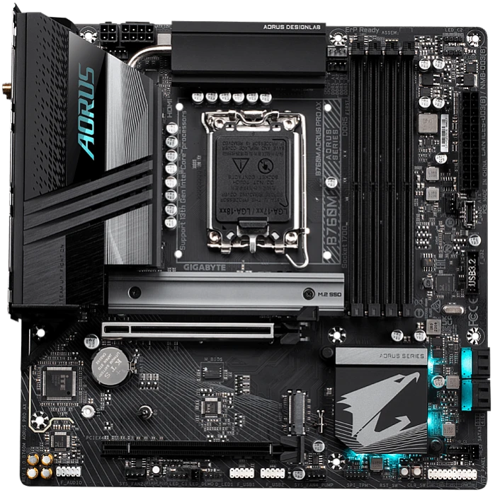 Мат. плата GIGABYTE B760M AORUS PRO AX, LGA 1700