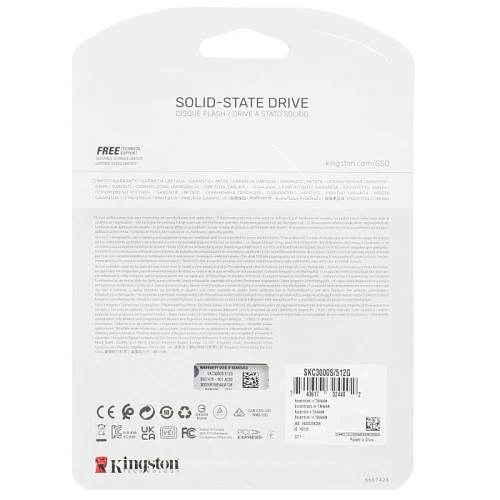 SSD накопитель Kingston KC3000 512Gb M.2 NVMe, SKC3000S/512G