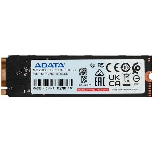 SSD накопитель ADATA LEGEND 860 1Tb M.2 NVMe, SLEG-860-1000GCS