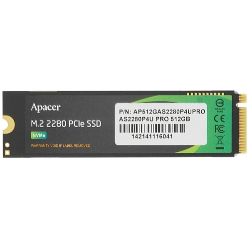 SSD накопитель Apacer AS2280P4U PRO 512Gb M.2 NVMe, AP512GAS2280P4UPRO-1