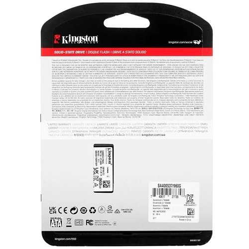 SSD накопитель Kingston A400 960Gb 2.5" SATA, SA400S37/960G