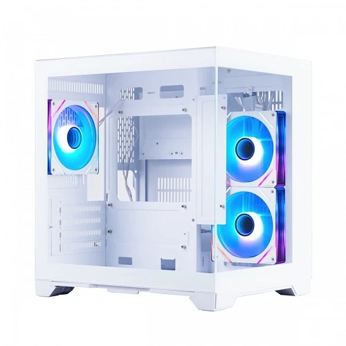 Корпус 1STPLAYER MEGAVIEW MV6-TP ARGB белый, Mini-Tower