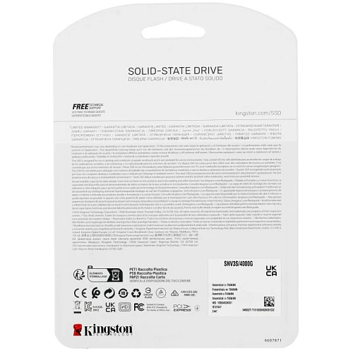 SSD накопитель Kingston NV3 4Tb M.2 NVMe, SNV3S/4000G
