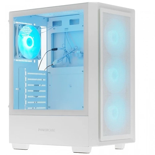 Корпус Powercase Mistral AY4W ARGB белый, Mid-Tower