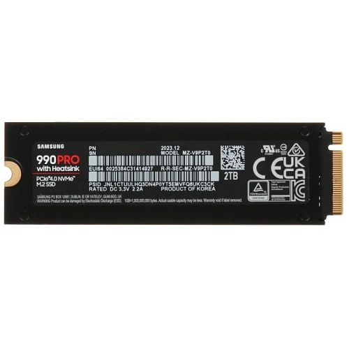 SSD накопитель Samsung 990 PRO 2Tb M.2 NVMe, MZ-V9P2T0CW
