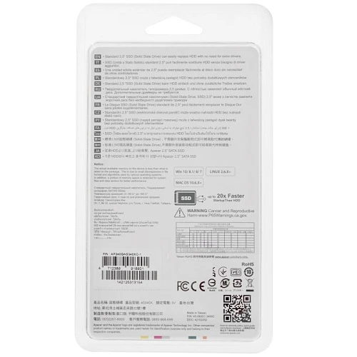 SSD накопитель Apacer AS340X 240Gb 2.5" SATA, AP240GAS340XC-1