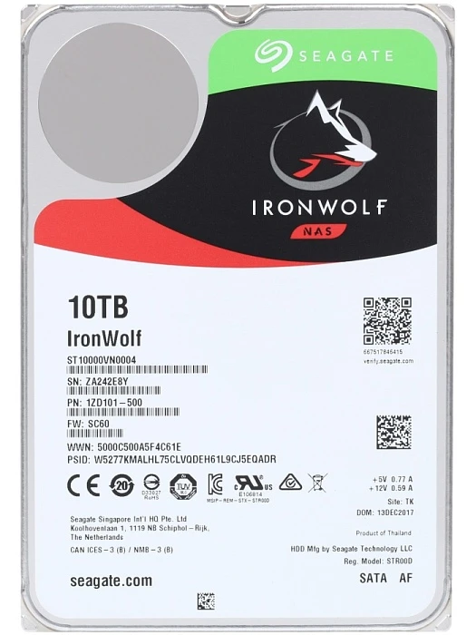 HDD диск Seagate IronWolf 10Tb 3.5", ST10000VN0004