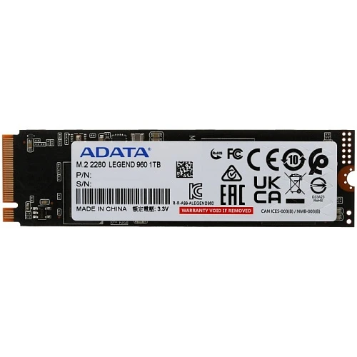 SSD накопитель ADATA LEGEND 960 1Tb M.2 NVMe, ALEG-960-1TCS