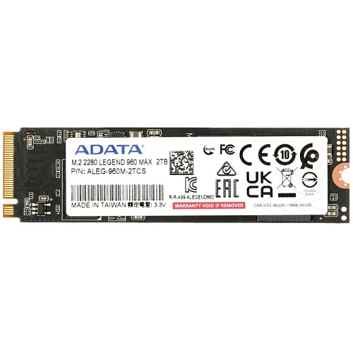 SSD накопитель ADATA LEGEND 960 MAX 2Tb M.2 NVMe, ALEG-960M-2TCS