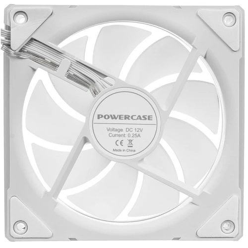Вентилятор Powercase M61-12W ARGB белый, M61-12W ARGB